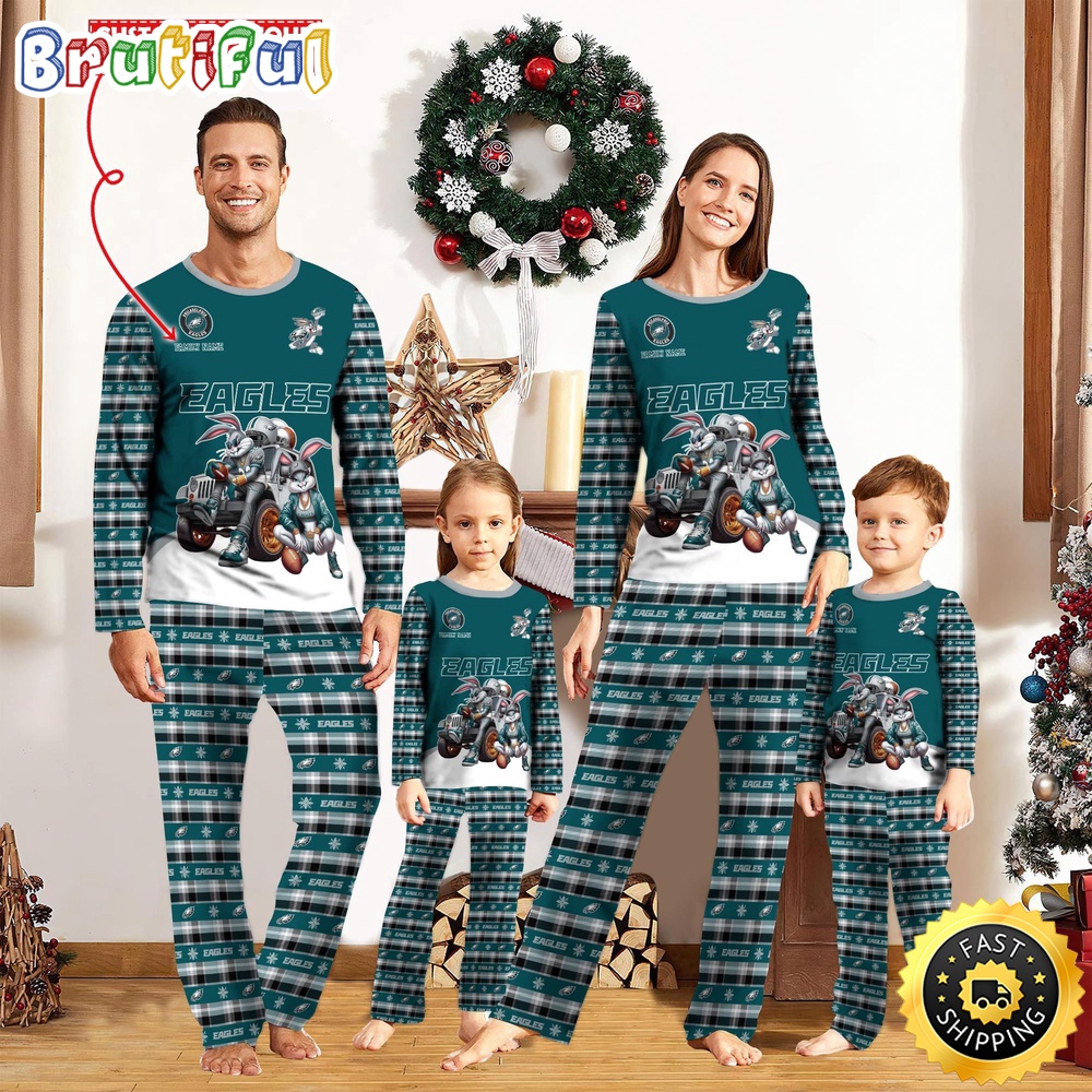 NFL Philadelphia Eagles Custom Pajamas Bunny Sports For Family Custom Name Custom Pajamas