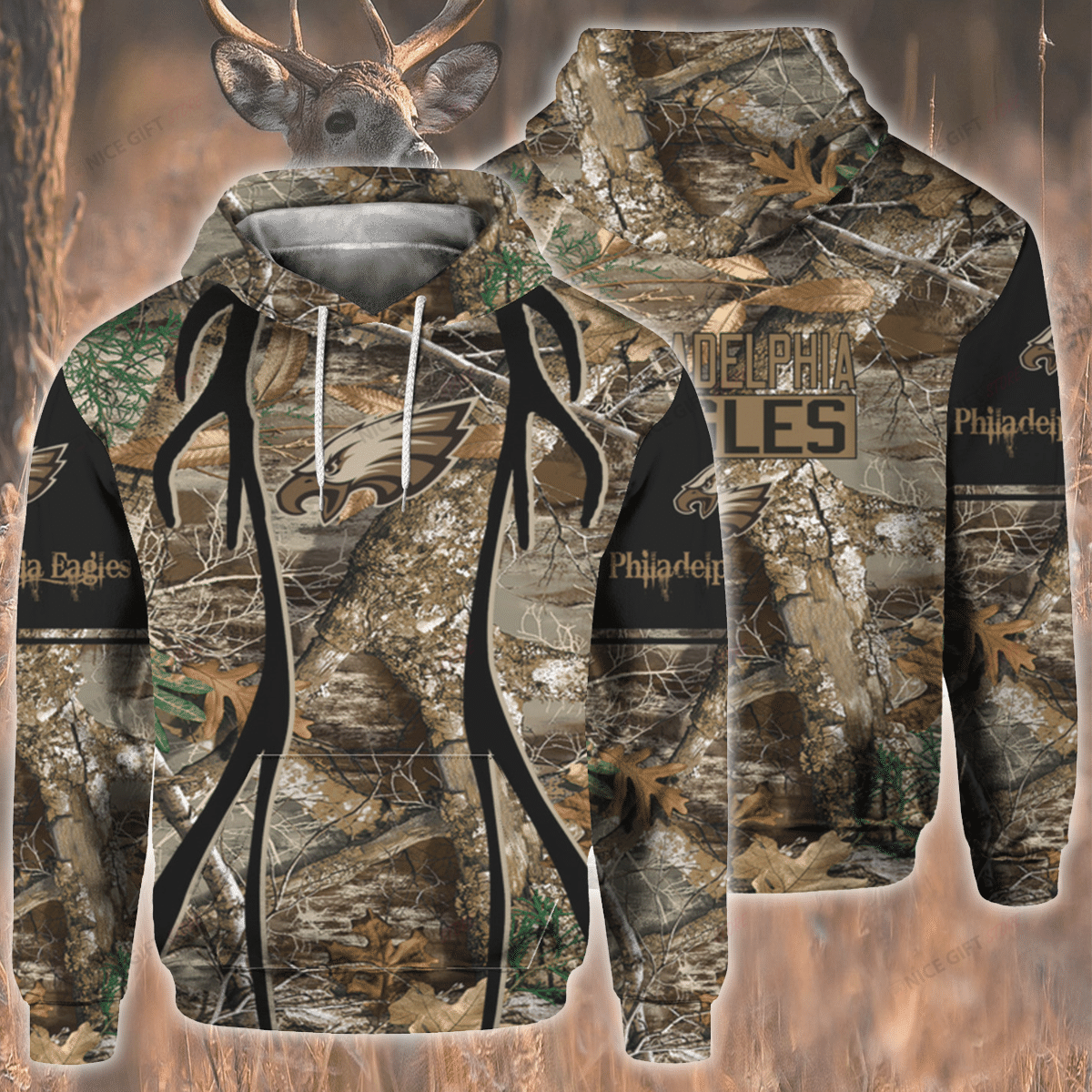 NFL Philadelphia Eagles Hunting 3D Hoodie Gift For Fans