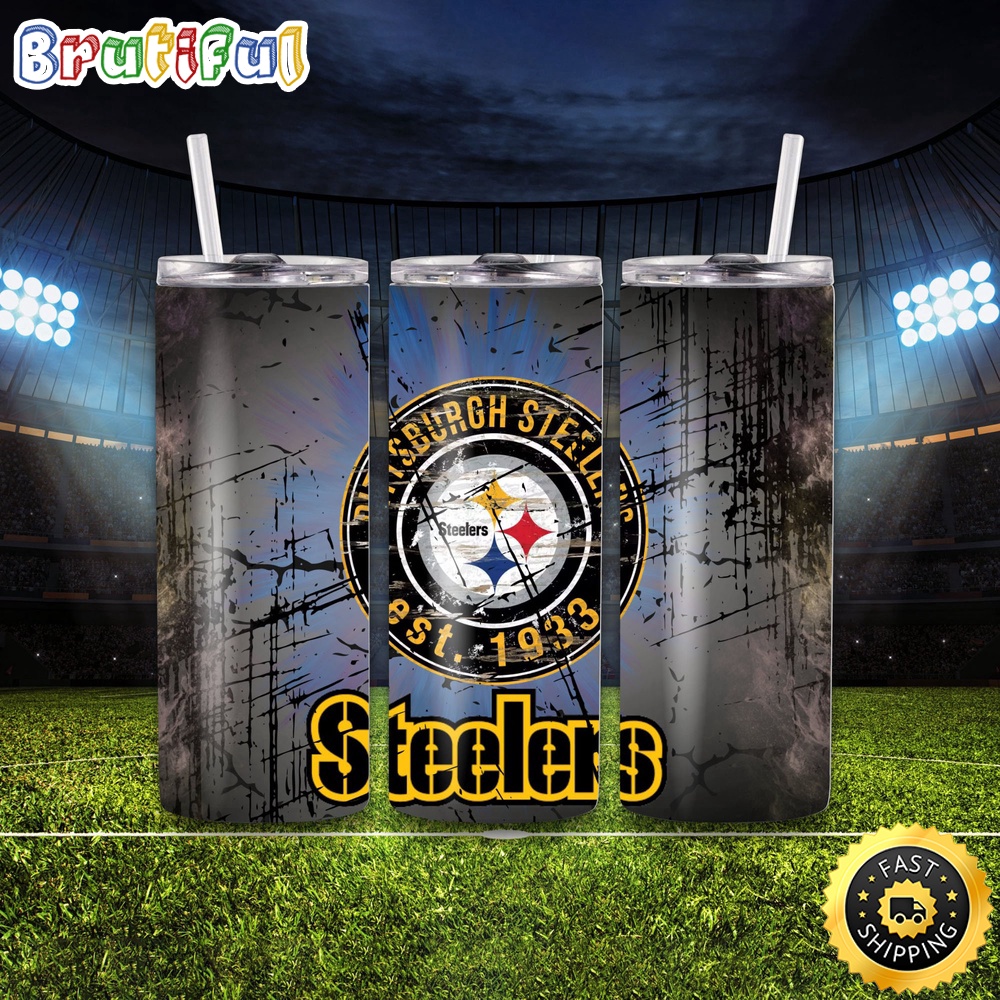 NFL Pitsburg Steelers Tumbler Logo And Team Skinny Tumbler