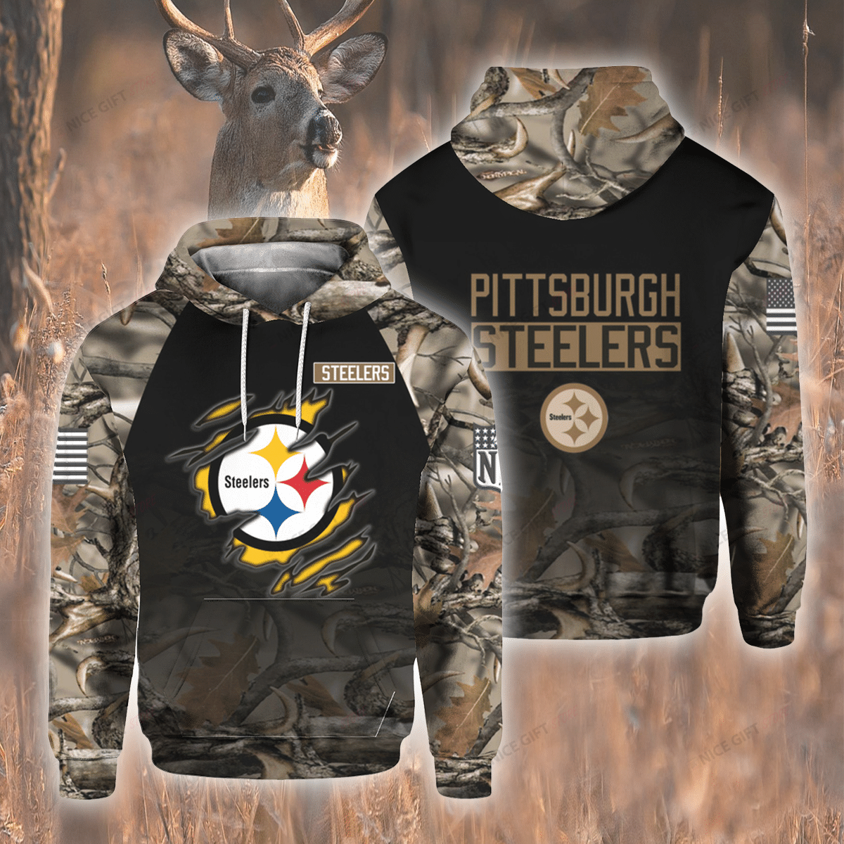 NFL Pittsburgh Steelers Hunting 3D Hoodie Gift For Fans