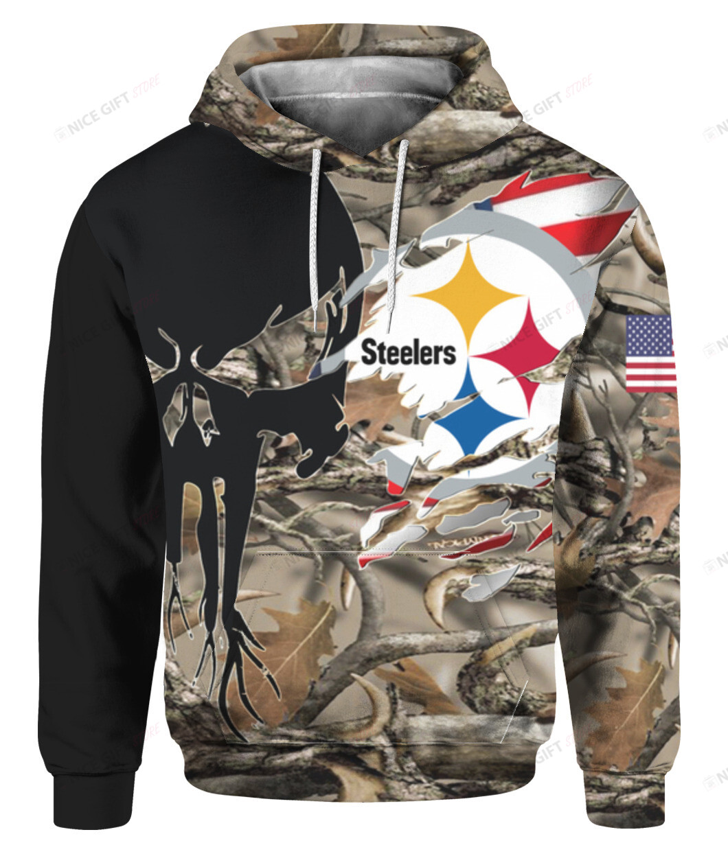 NFL Pittsburgh Steelers Punisher Hunting 3D Hoodie Gift For Fans