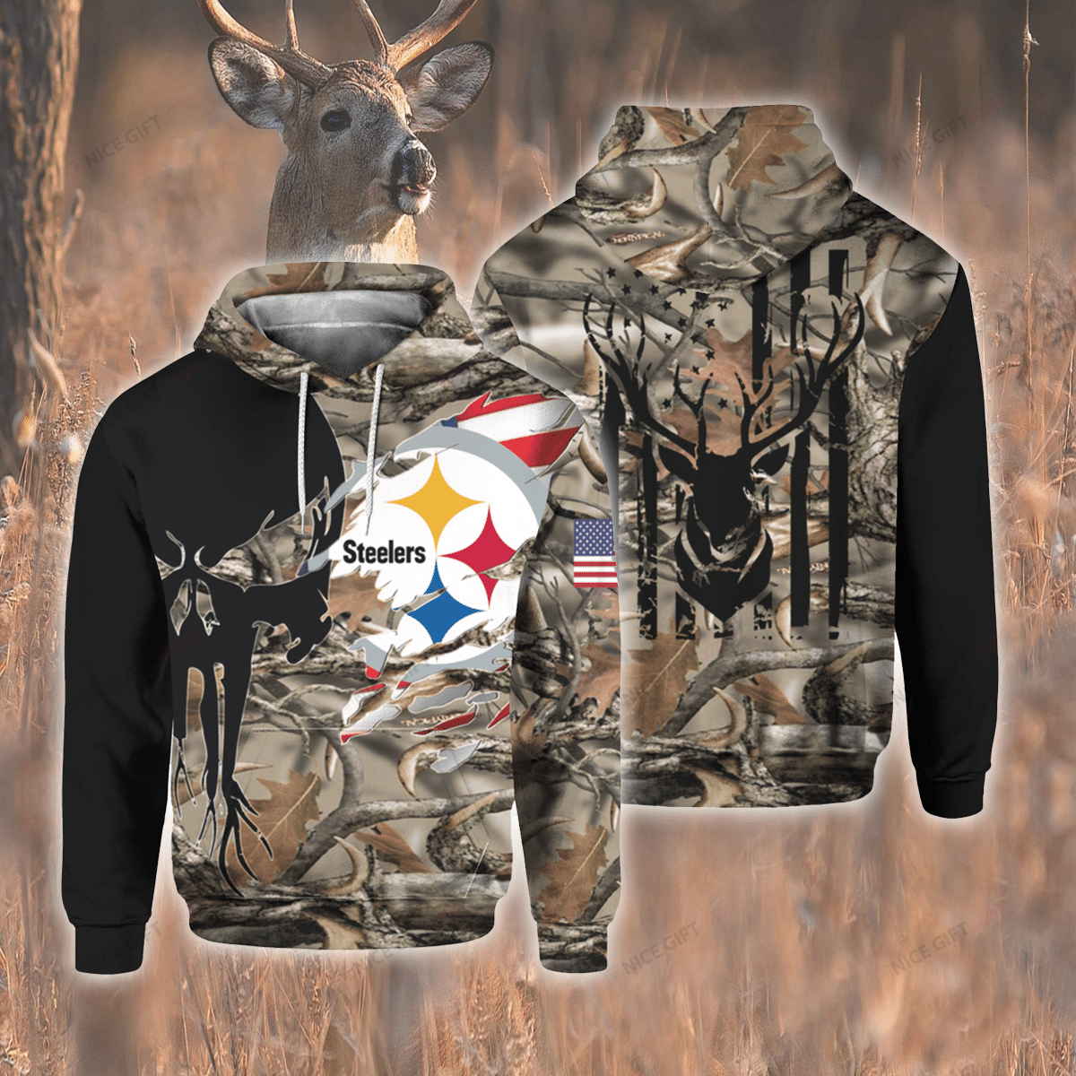NFL Pittsburgh Steelers Punisher Hunting 3D Hoodie Gift For Fans