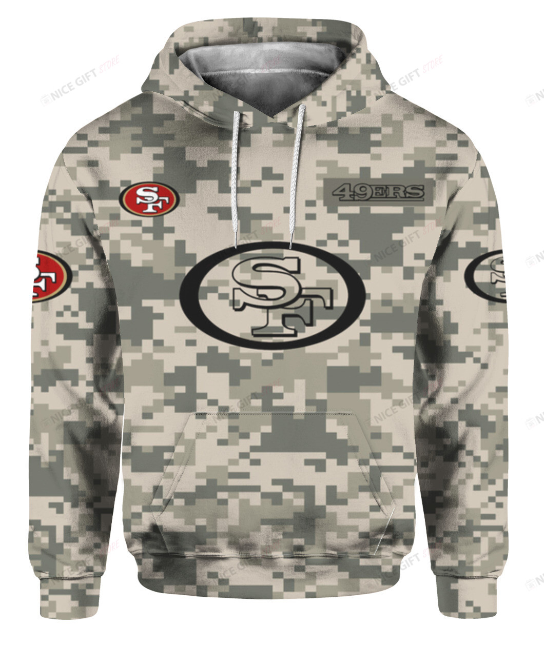 NFL San Francisco 49ers Camouflage 3D Hoodie Gift For Fans