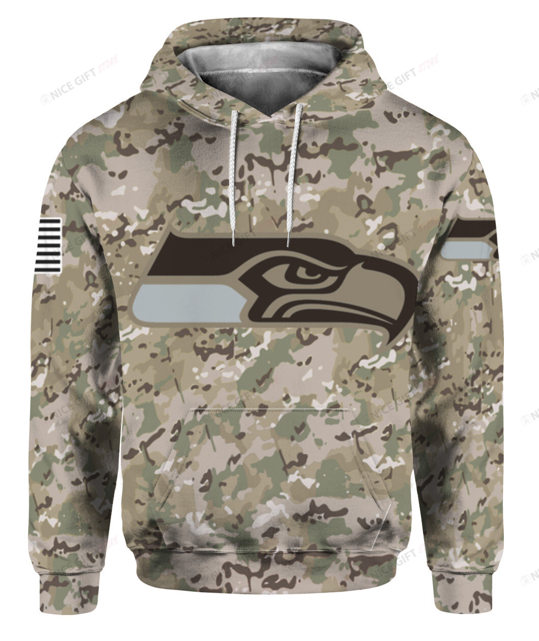 NFL Seattle Seahawks Camouflage 3D Hoodie Gift For Fans