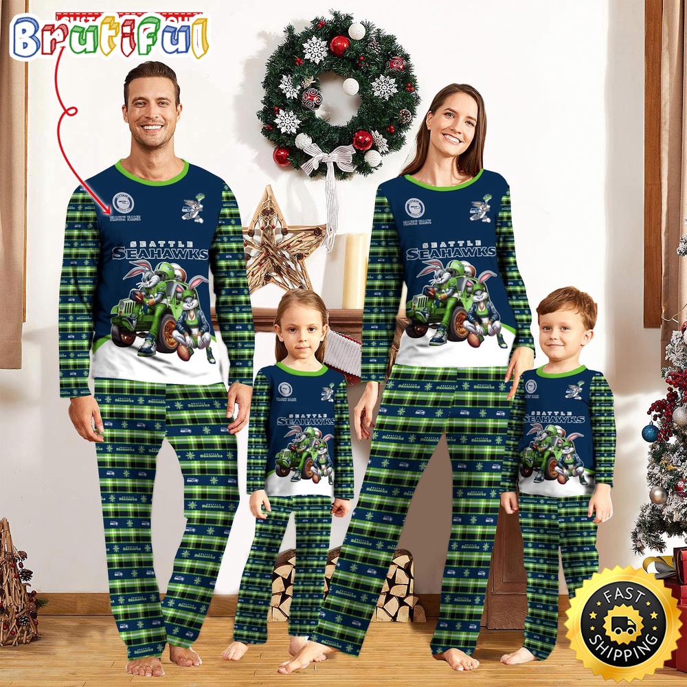 NFL Seattle Seahawks Custom Pajamas Bunny Sports For Family Custom Name Custom Pajamas
