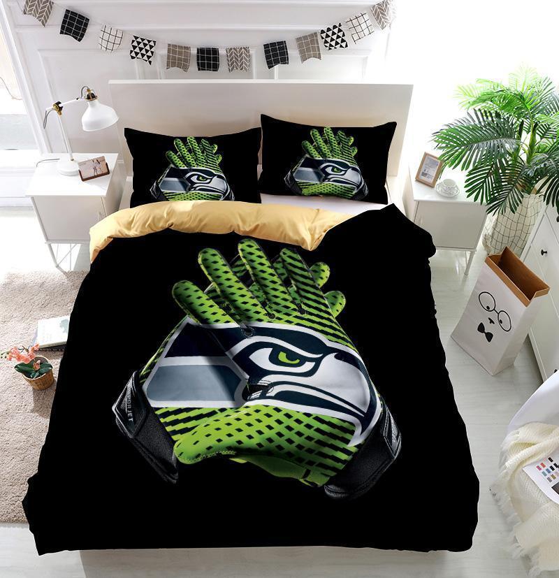 Nfl Seattle Seahawks Gloves 3D Customized Duvet Cover Bedding Set