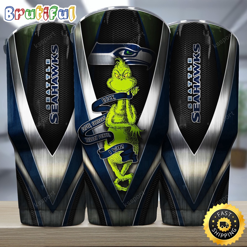NFL Seattle Seahawks Tumbler Grinch Nfl Tumbler Rock Paper Scissors Steel 2024 Trending