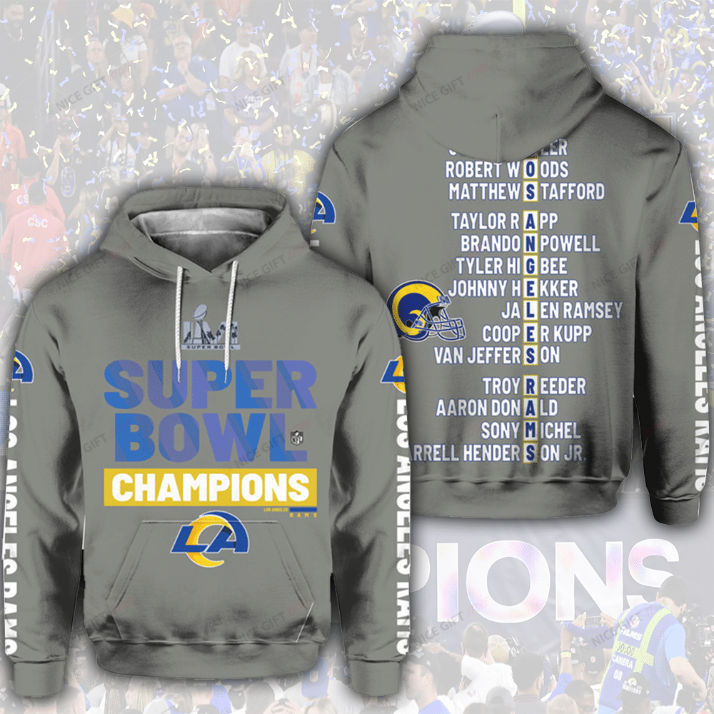 NFL Super Bowl Champions Los Angeles Rams 3D Hoodie Gift For Fans
