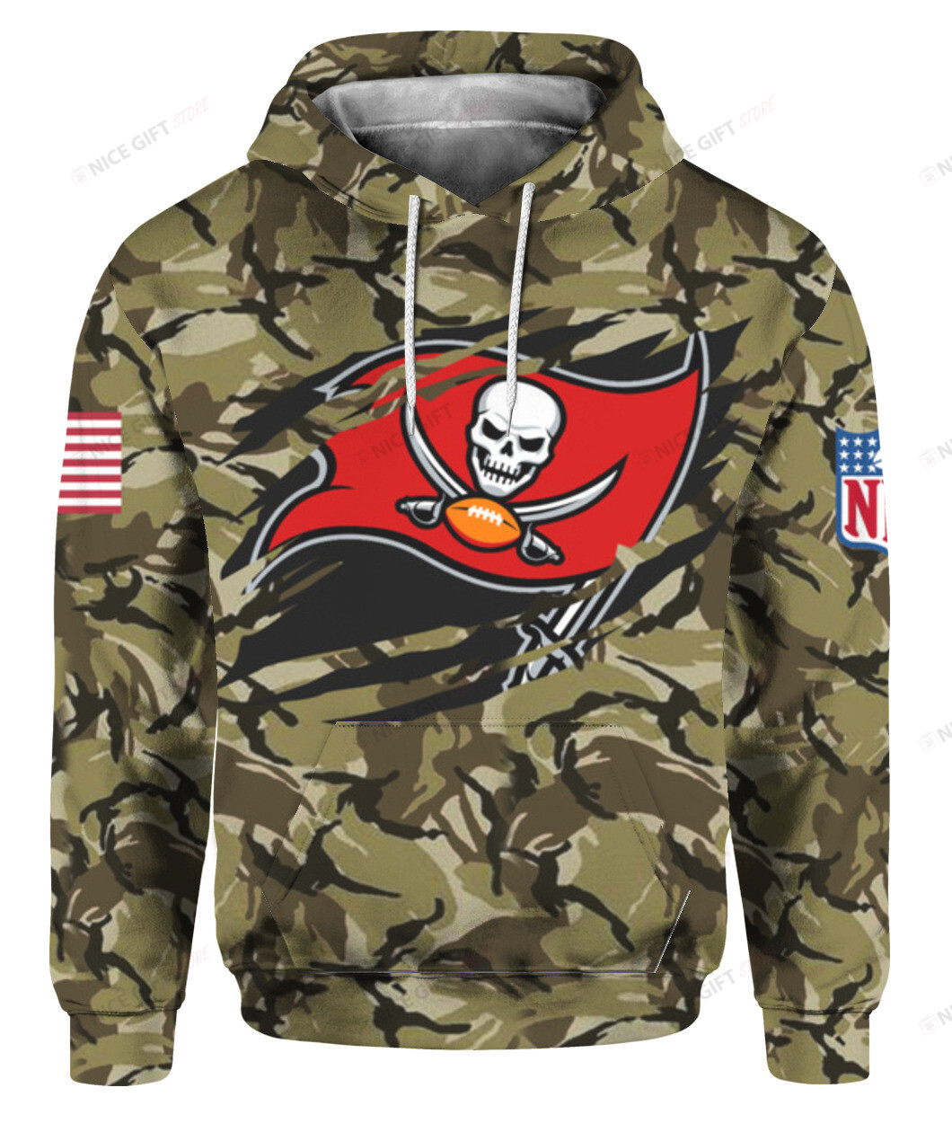 NFL Tampa Bay Buccaneers Camouflage 3D Hoodie Gift For Fans