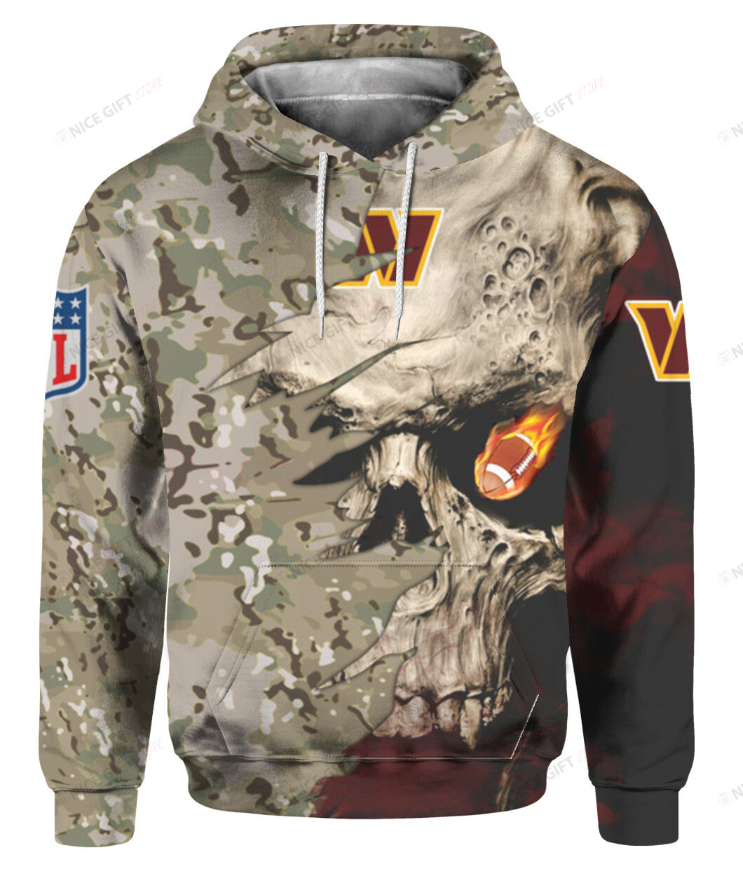 NFL Washington Commanders Camouflage 3D Hoodie Gift For Fans