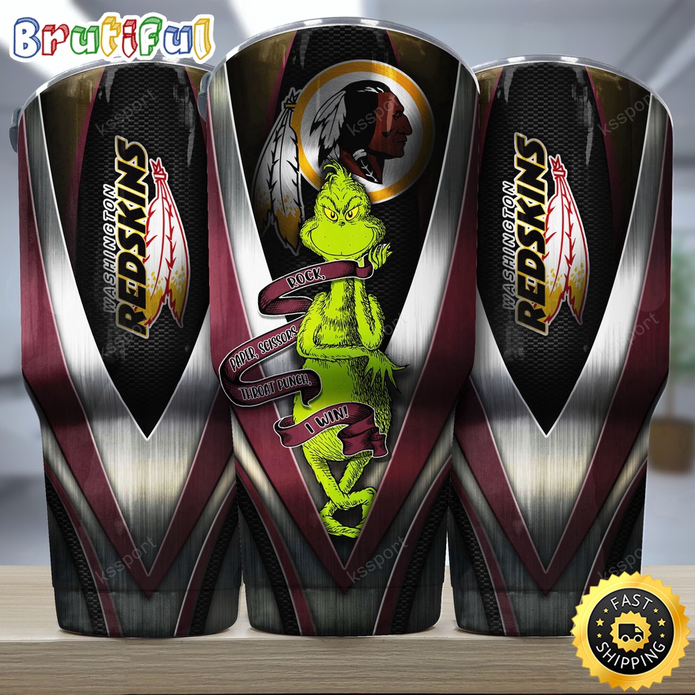 NFL Washington Commanders Tumbler Grinch Nfl Tumbler Rock Paper Scissors Steel 2024 Trending