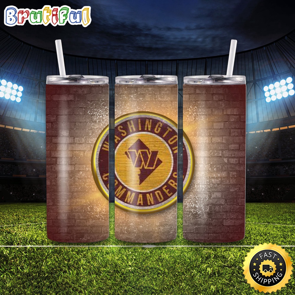 NFL Washington Commanders Tumbler Logo And Team Skinny Tumbler