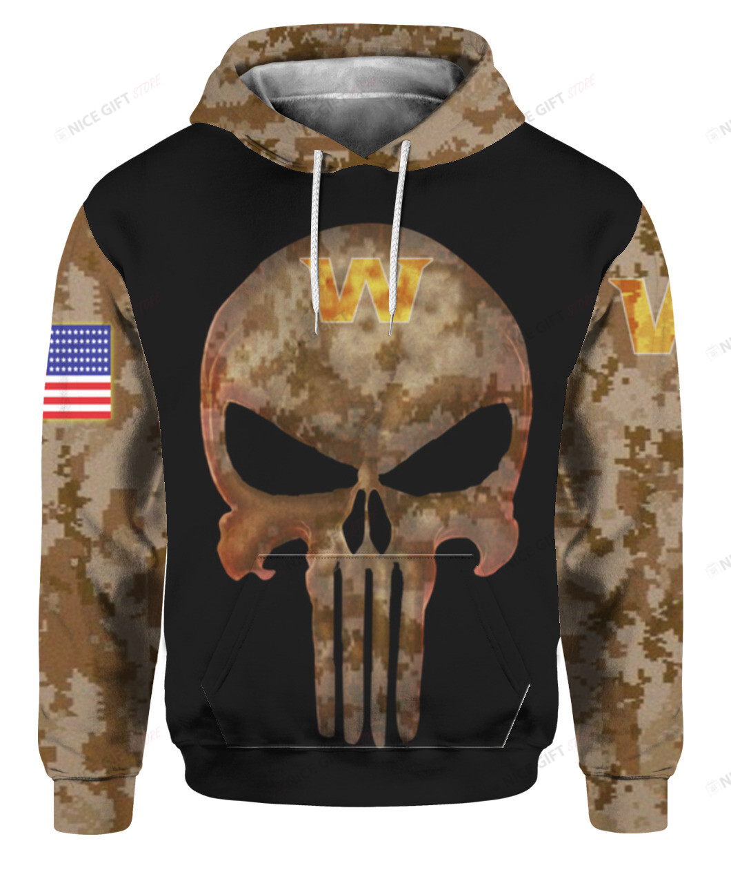 NFL Washington Football Team Camouflage 3D Hoodie Gift For Fans