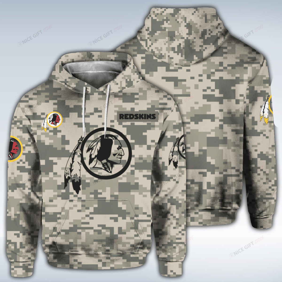 NFL Washington Redskins Camouflage 3D Hoodie Gift For Fans
