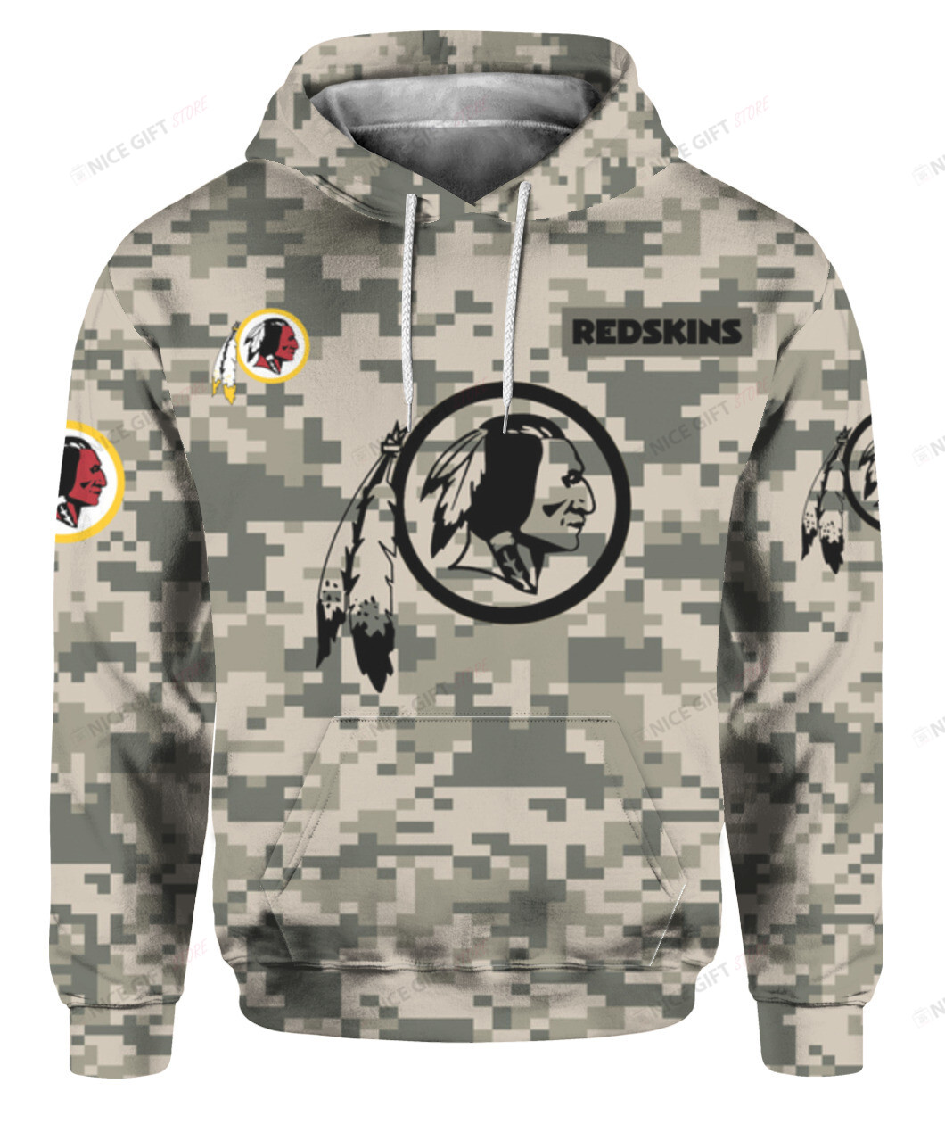 NFL Washington Redskins Camouflage 3D Hoodie Gift For Fans