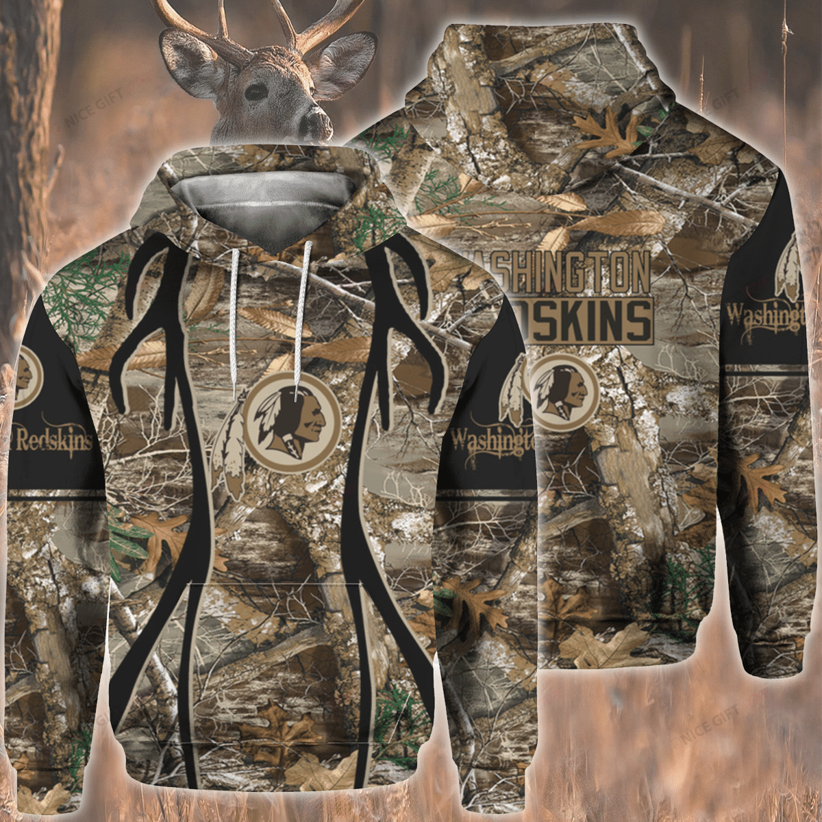NFL Washington Redskins Hunting 3D Hoodie Gift For Fans