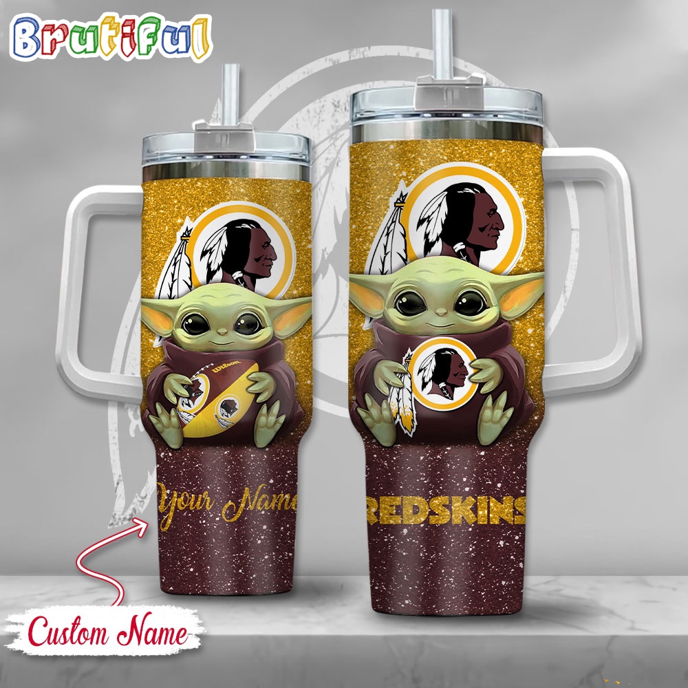NFL Washington Redskins Tumbler Baby Yoda Customzed Handle Cup
