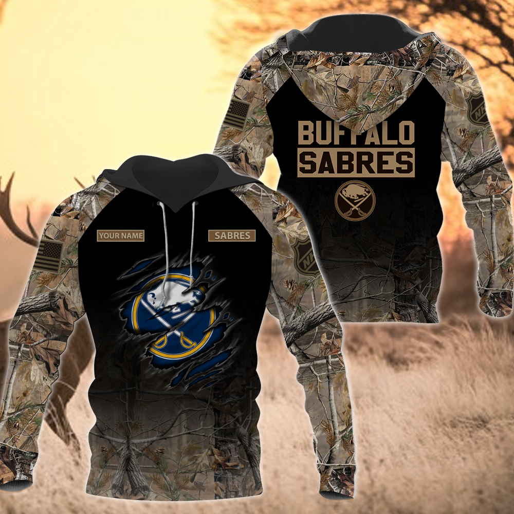 NHL-04-Buffalo Sabres Hunting Camo Hoodie – Custom Name