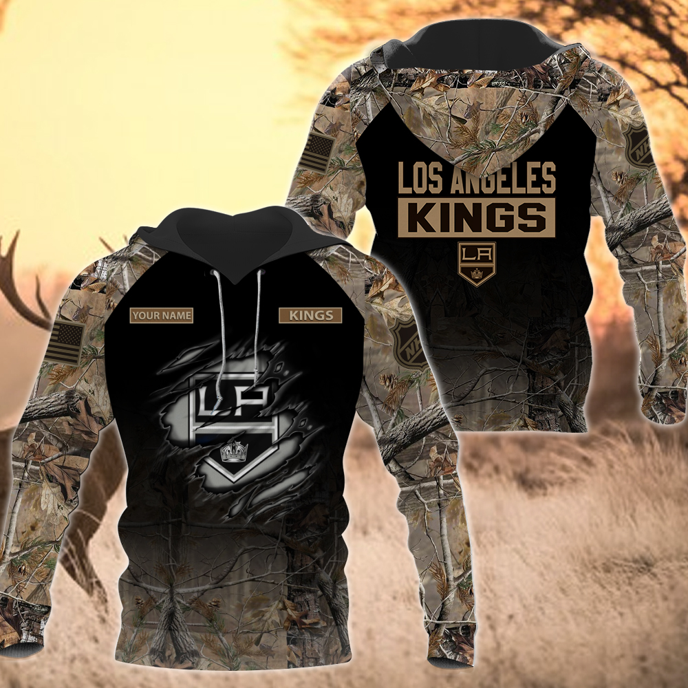 NHL-14-Los Angeles Kings Hunting Camo Hoodie – Custom Name