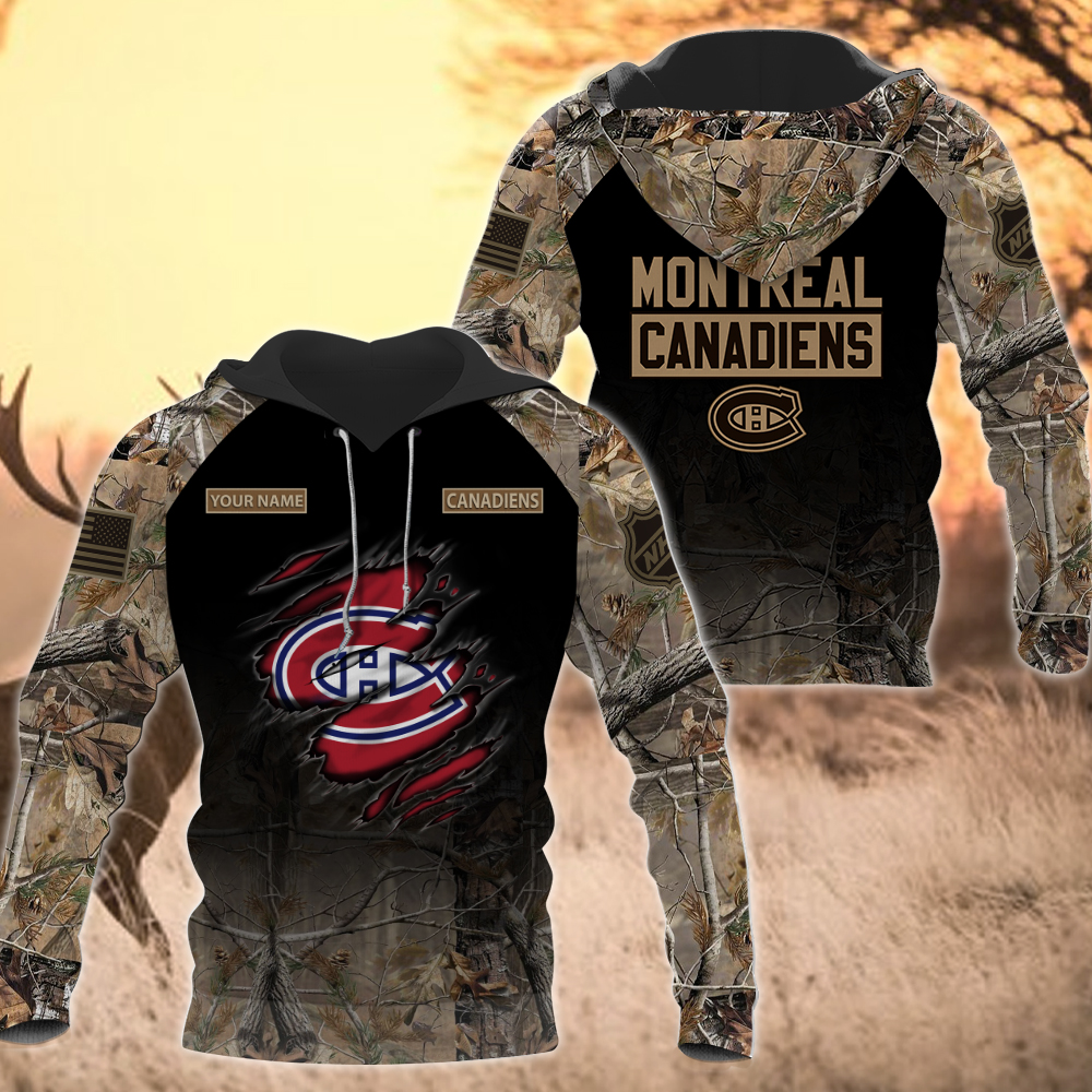NHL-16-Montreal Canadiens Hunting Camo Hoodie – Custom Name