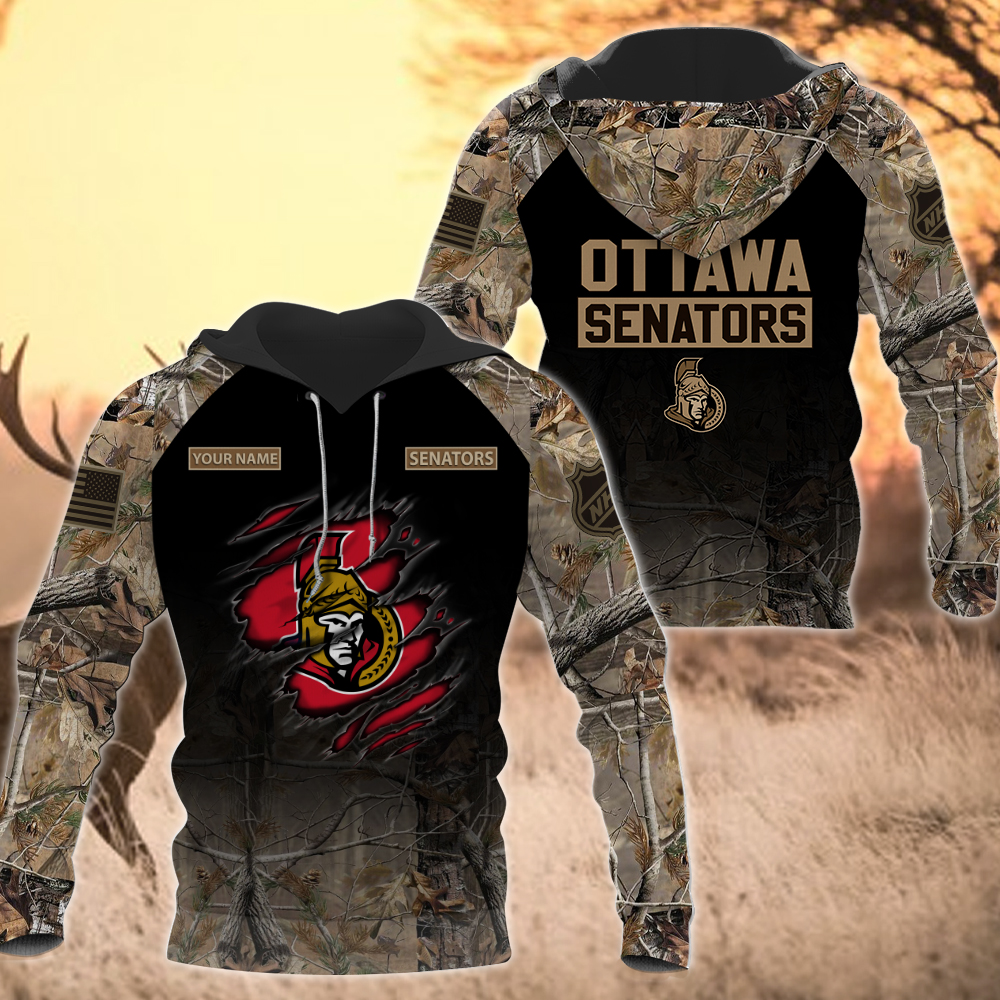 NHL-21-Ottawa Senators Hunting Camo Hoodie – Custom Name