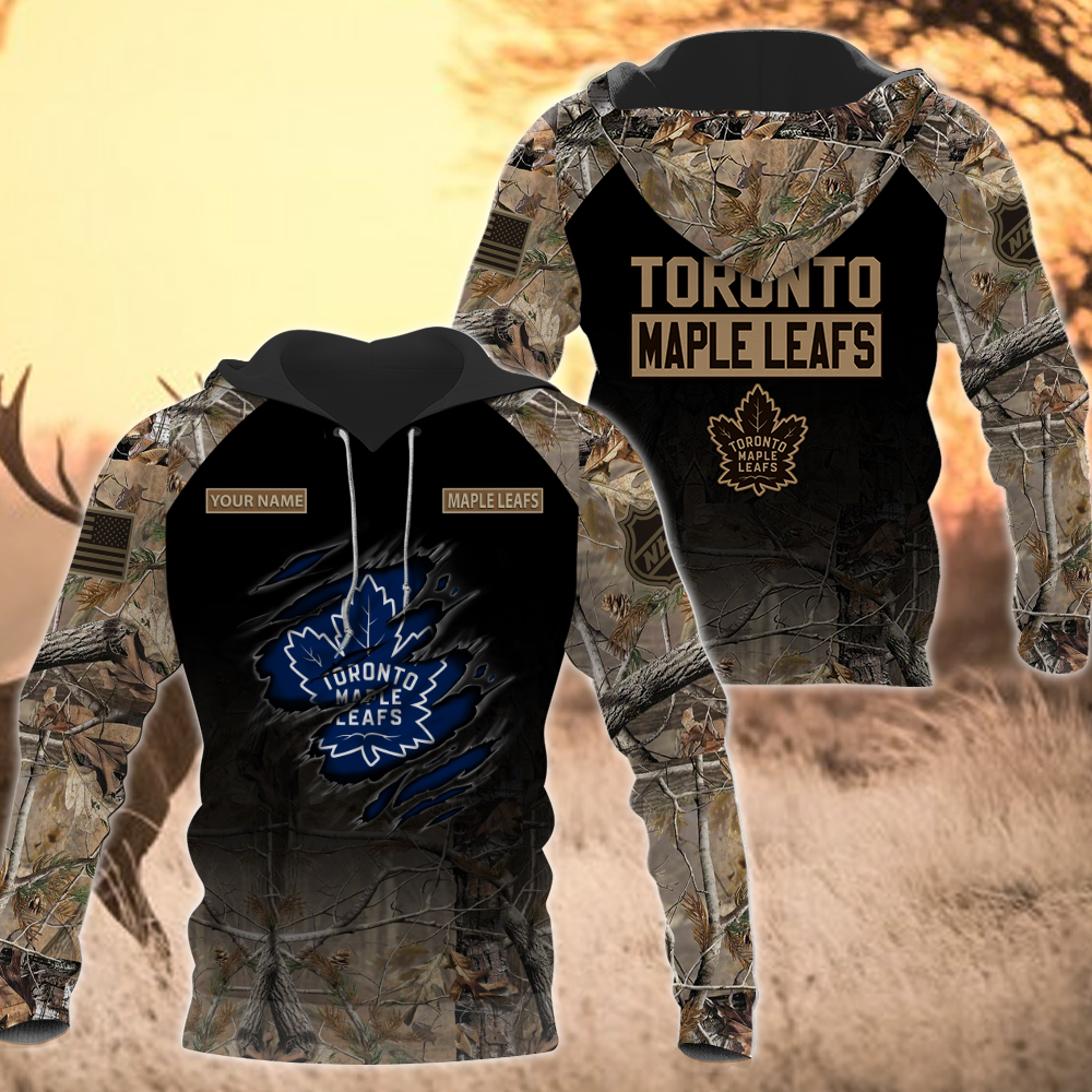 NHL-27-Toronto Maple Leafs Hunting Camo Hoodie – Custom Name
