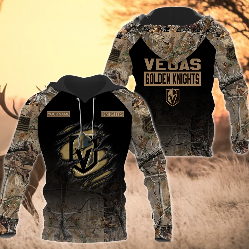 NHL-29-Vegas Golden Knights Hunting Camo Hoodie – Custom Name