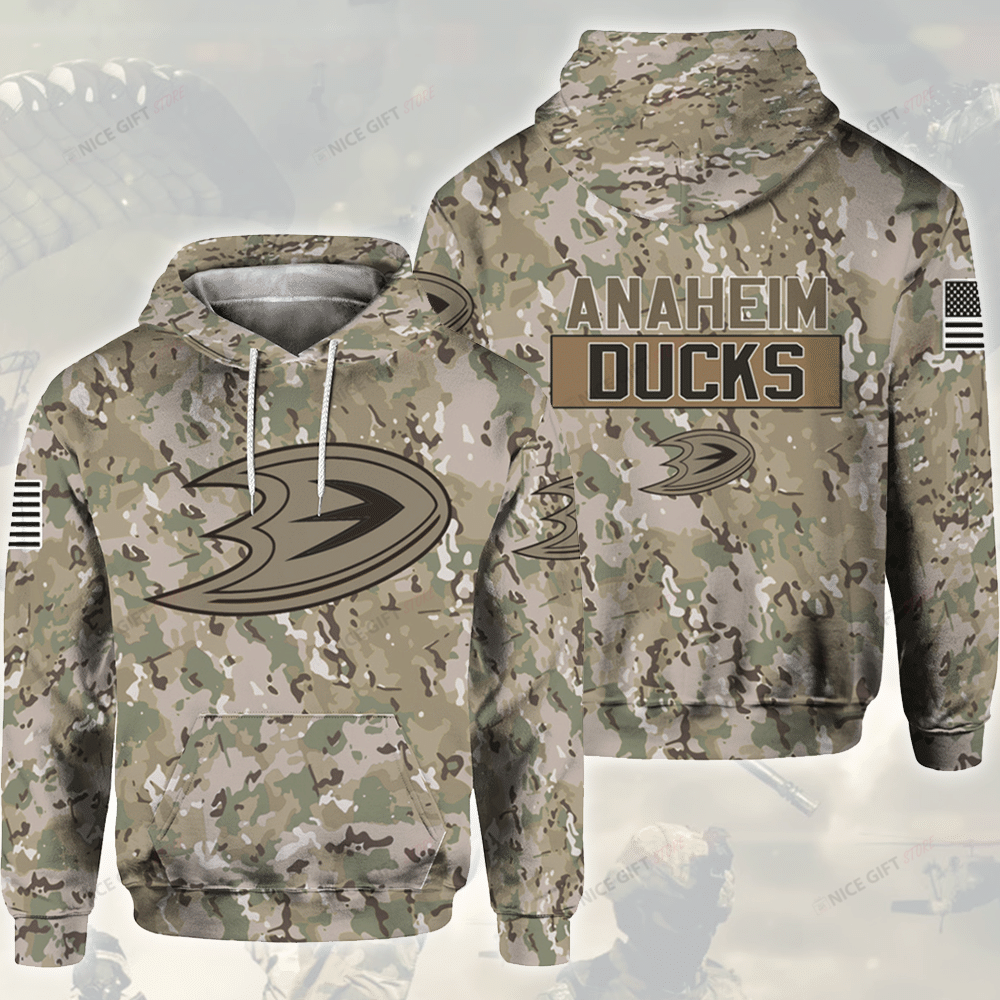 NHL Anaheim Ducks Camouflage 3D Hoodie Gift For Fans
