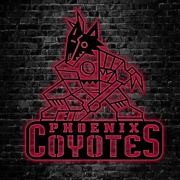 NHL Arizona Coyotes Logo RGB Led Lights Metal Wall Art