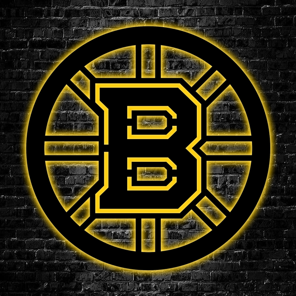 NHL Boston Bruins Logo RGB Led Lights Metal Wall Art