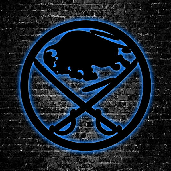 NHL Buffalo Sabres Logo RGB Led Lights Metal Wall Art