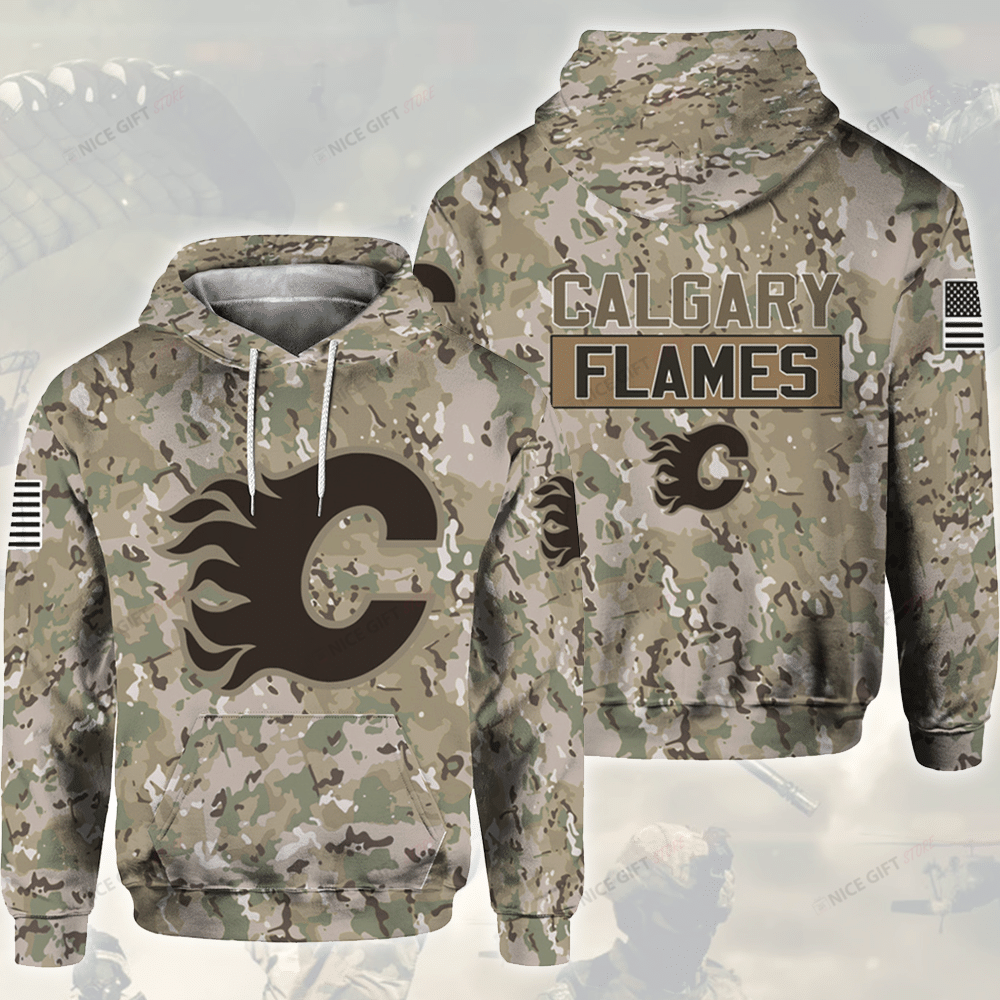 NHL Calgary Flames Camouflage 3D Hoodie Gift For Fans
