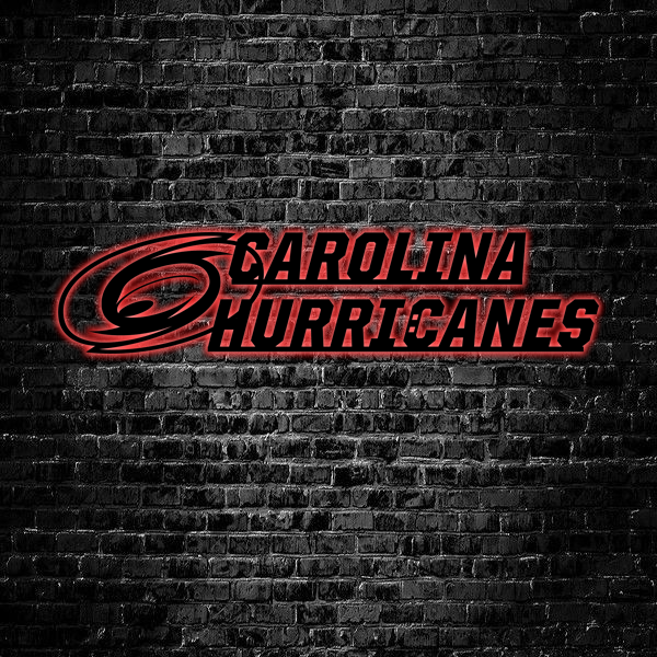 NHL Carolina Hurricanes Logo RGB Led Lights Metal Wall Art