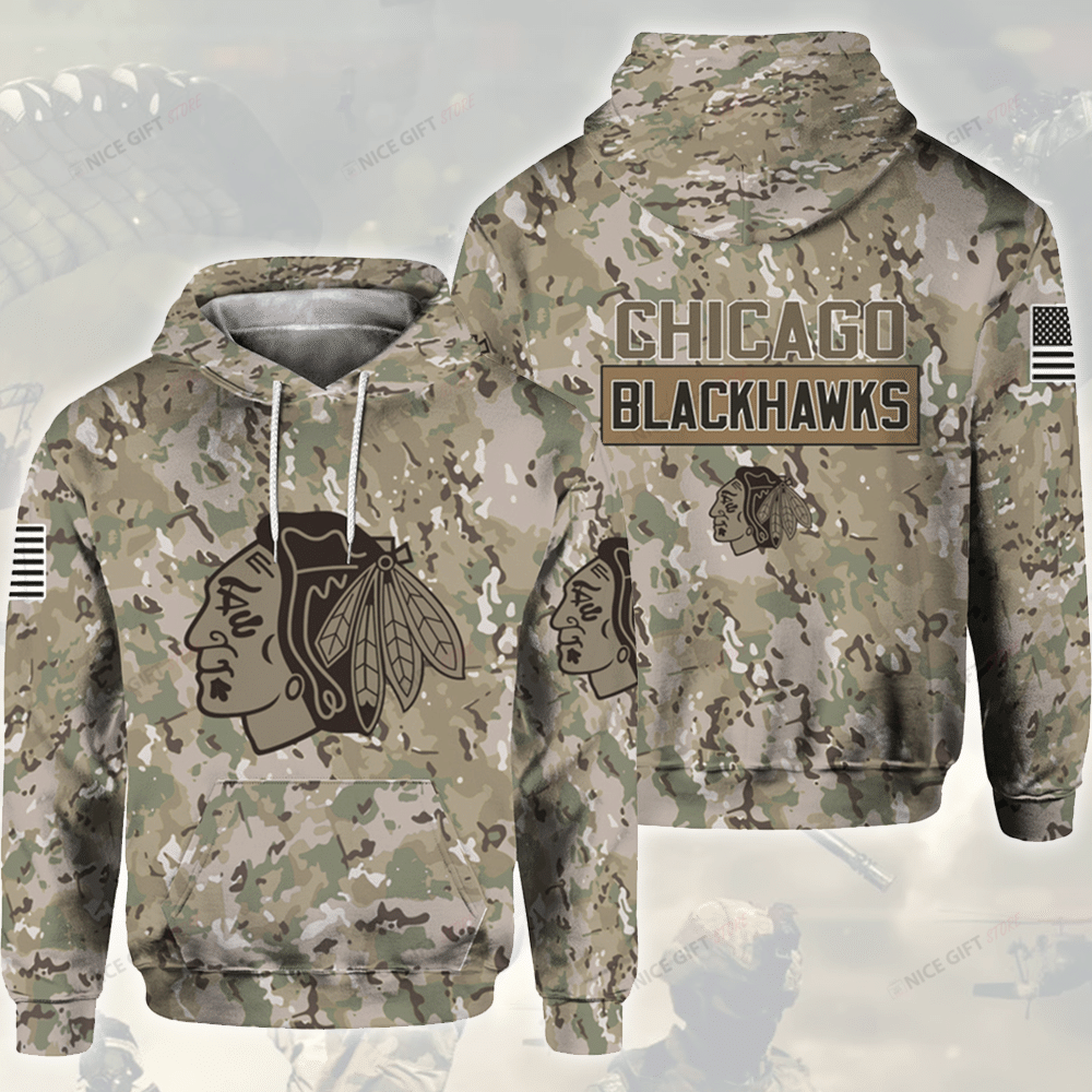 NHL Chicago Blackhawks Camouflage 3D Hoodie Gift For Fans