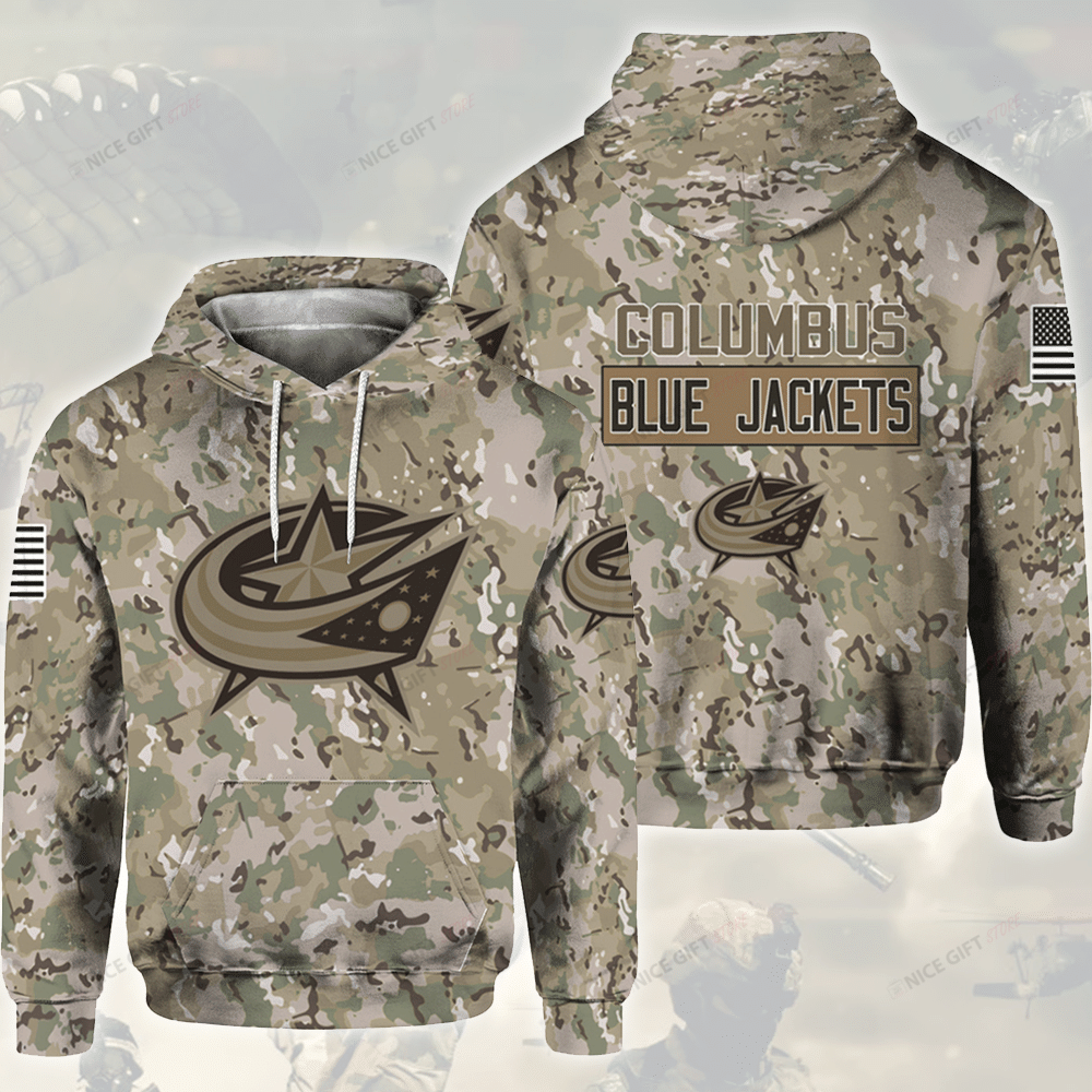 NHL Columbus Blue Jackets Camouflage 3D Hoodie Gift For Fans