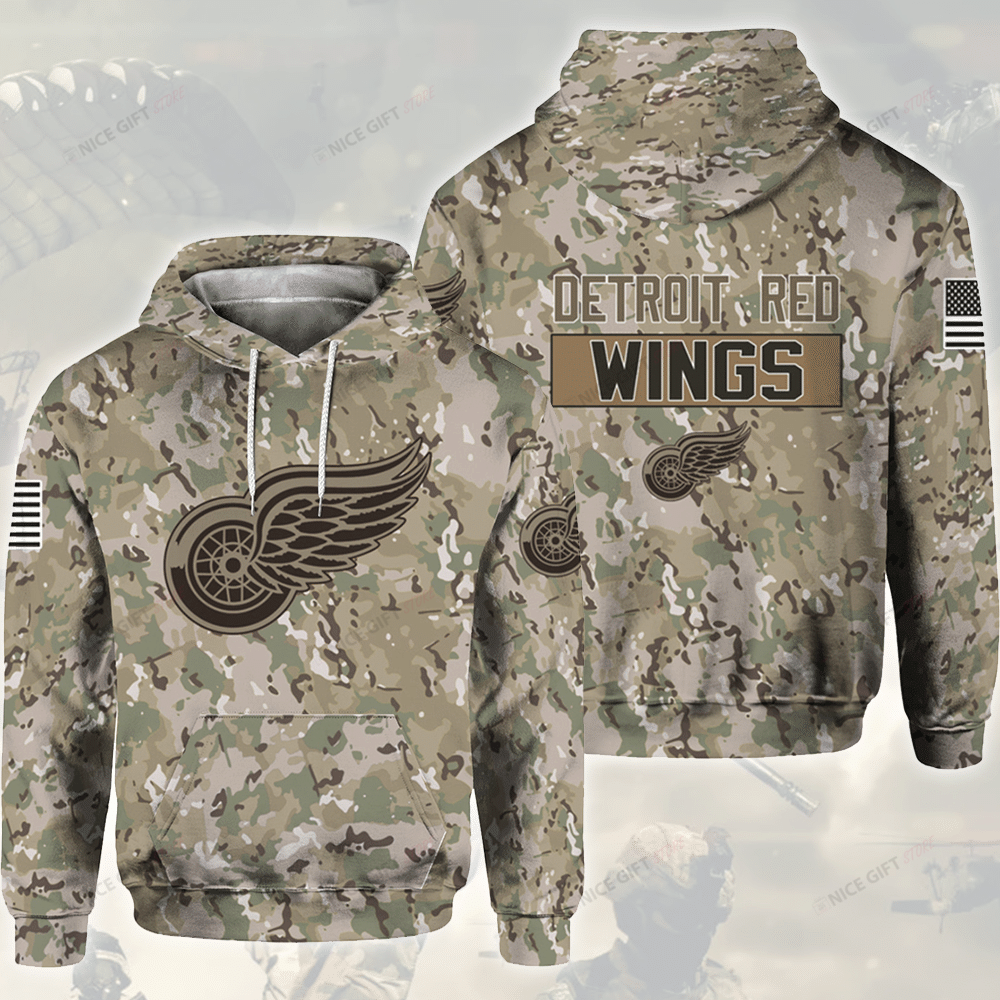 NHL Detroit Red Wings Camouflage 3D Hoodie Gift For Fans