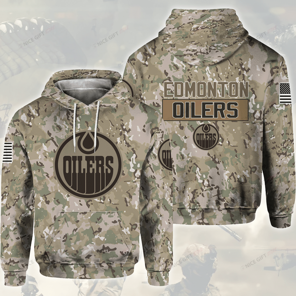NHL Edmonton Oilers Camouflage 3D Hoodie Gift For Fans