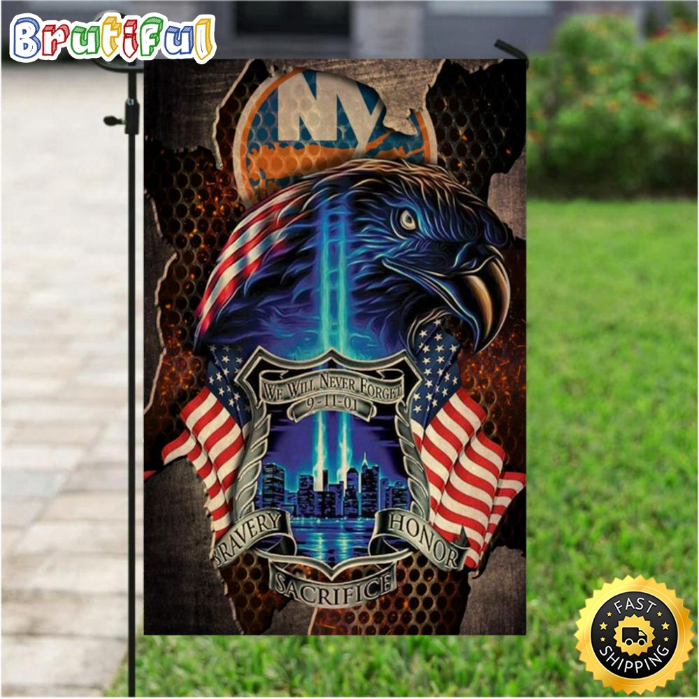 NHL Garden Flags New York Islanders Specialized Flag For Honor Patriot Day We Will Never Forget