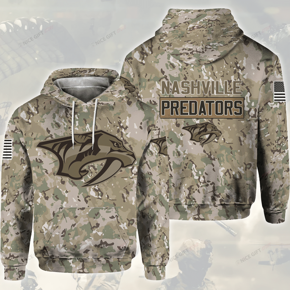 NHL Nashville Predators Camouflage 3D Hoodie Gift For Fans
