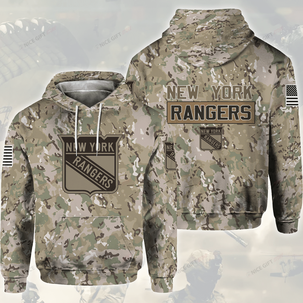 NHL New York Rangers Camouflage 3D Hoodie Gift For Fans