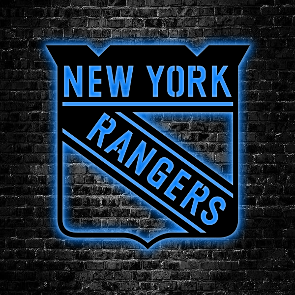 NHL New York Rangers Logo RGB Led Lights Metal Wall Art