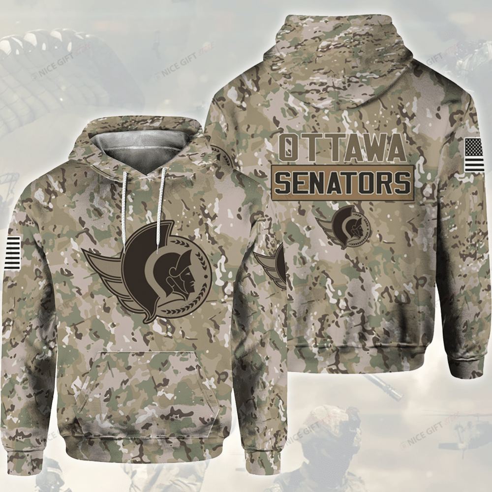 NHL Ottawa Senators Camouflage 3D Hoodie Gift For Fans