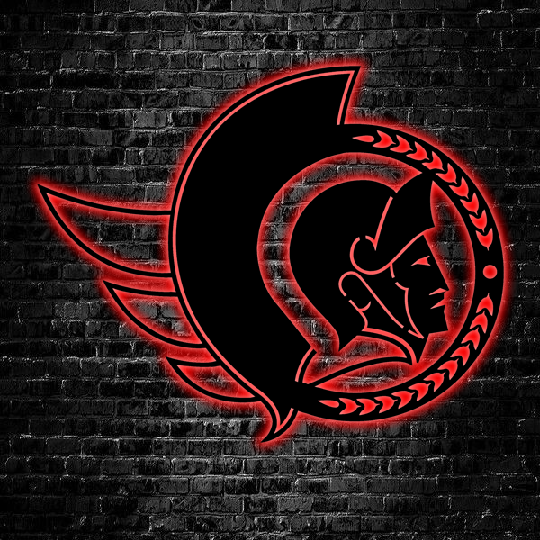 NHL Ottawa Senators Logo RGB Led Lights Metal Wall Art