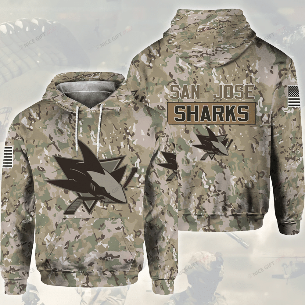 NHL San Jose Sharks Camouflage 3D Hoodie Gift For Fans
