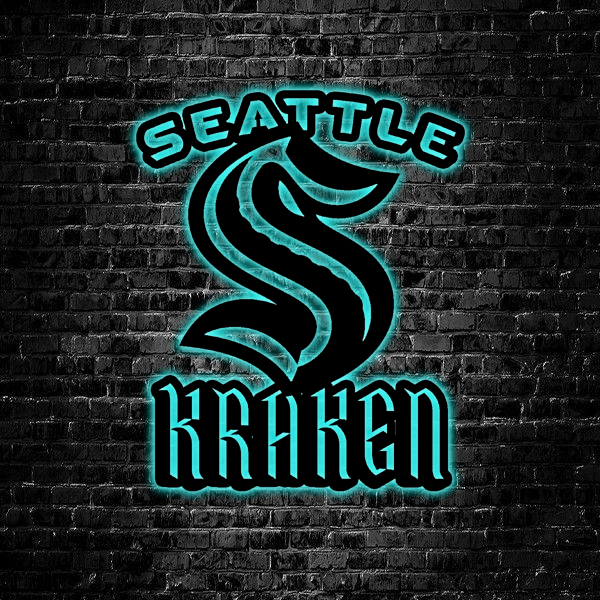 NHL Seattle Kraken Logo RGB Led Lights Metal Wall Art