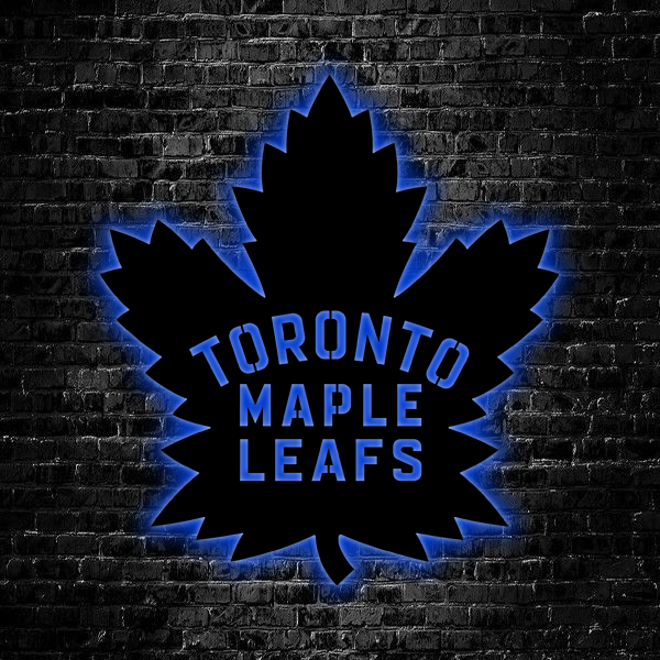 NHL Toronto Maple Leafs Logo RGB Led Lights Metal Wall Art