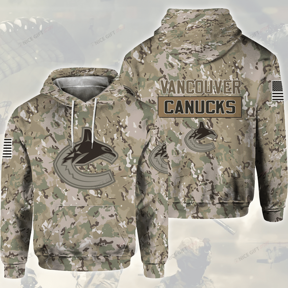 NHL Vancouver Canucks Camouflage 3D Hoodie Gift For Fans