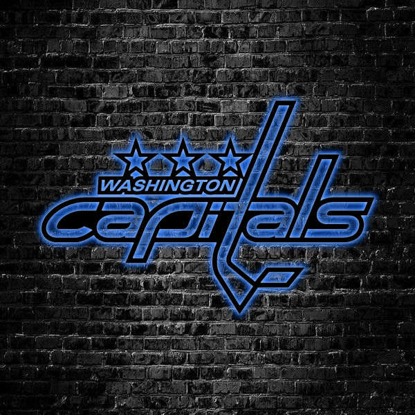 NHL Washington Capitals Logo RGB Led Lights Metal Wall Art