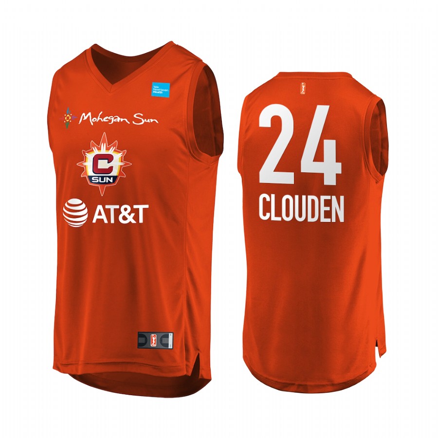 Nia Clouden 2022 WNBA Draft Connecticut Sun #24 Orange Jersey Round 1