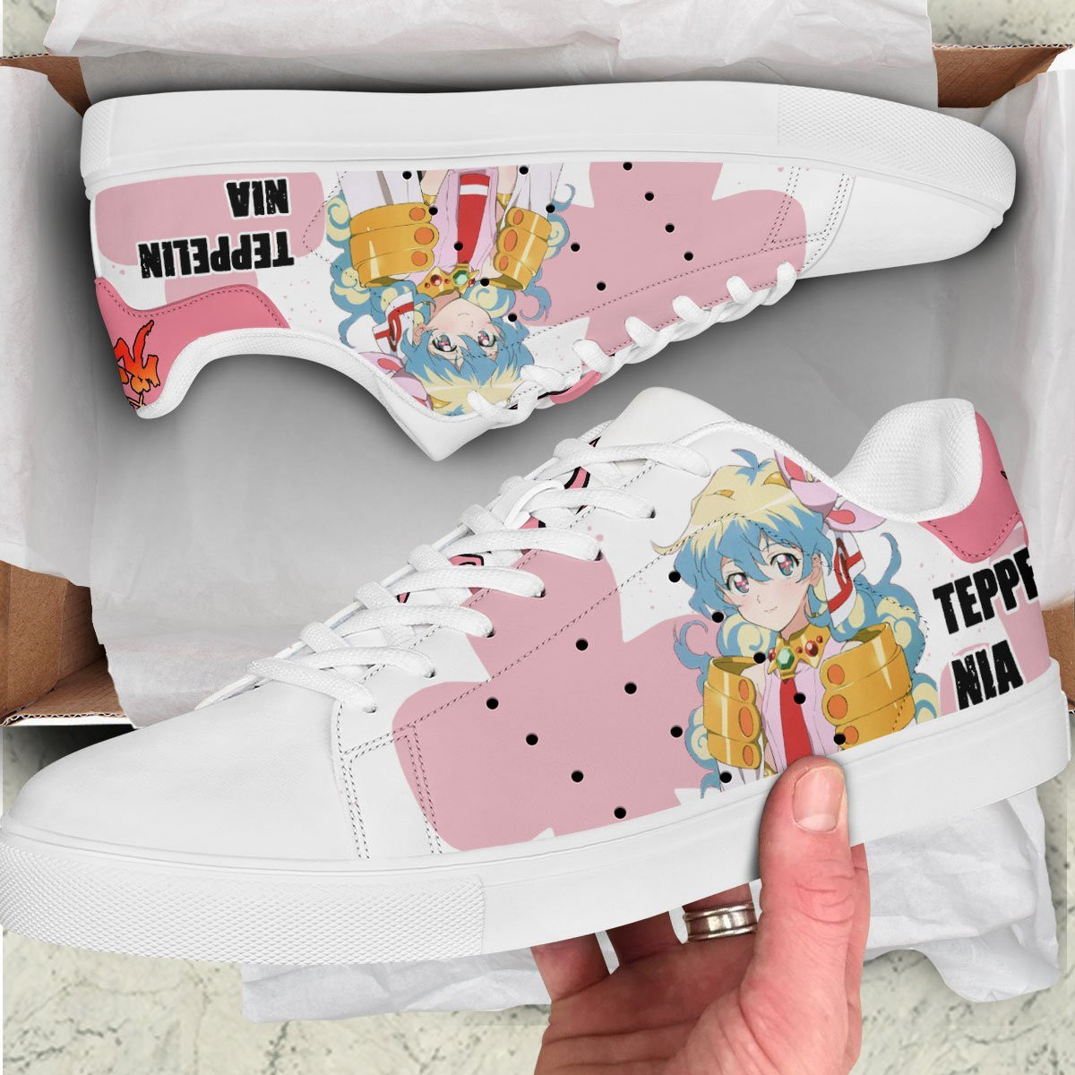 Nia Teppelin Skate Sneakers Custom Gurren Lagann Anime Shoes